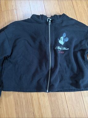 H&M Black Kids Zip Hoodie with Blue Mickey Graphic